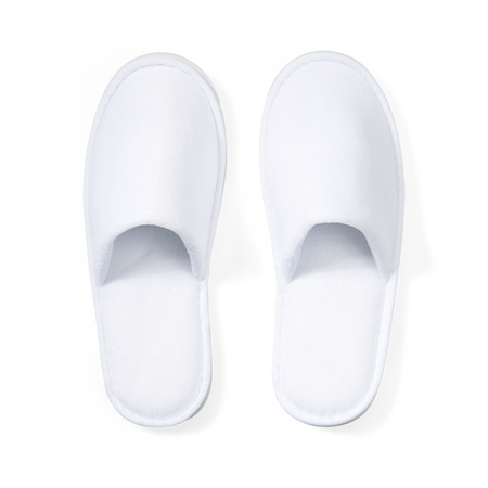 Slippers White, Closed Toe Slippers - PLUSH, PK 100 HA-AC-018